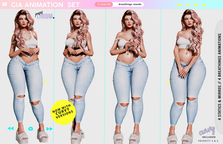 Second Life Marketplace - Lyrium. Gia Breathing & Static Animation Set